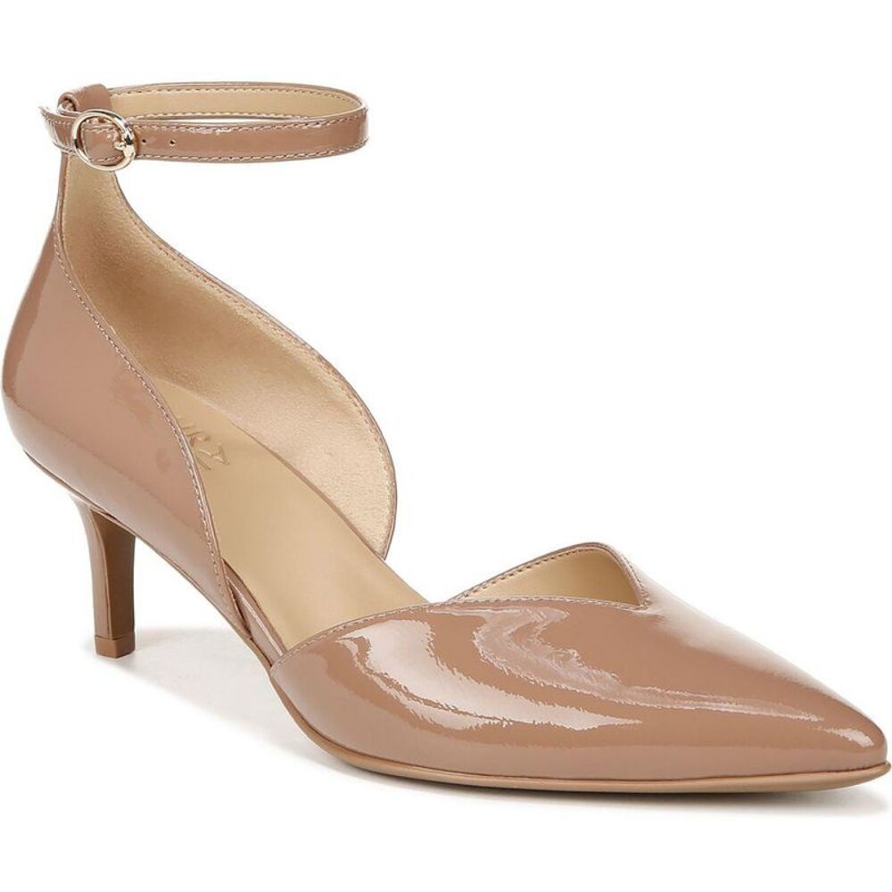 Naturalizer Womens Evelyn Tan Patent Leather Kitten Heel Pumps Shoes NWT